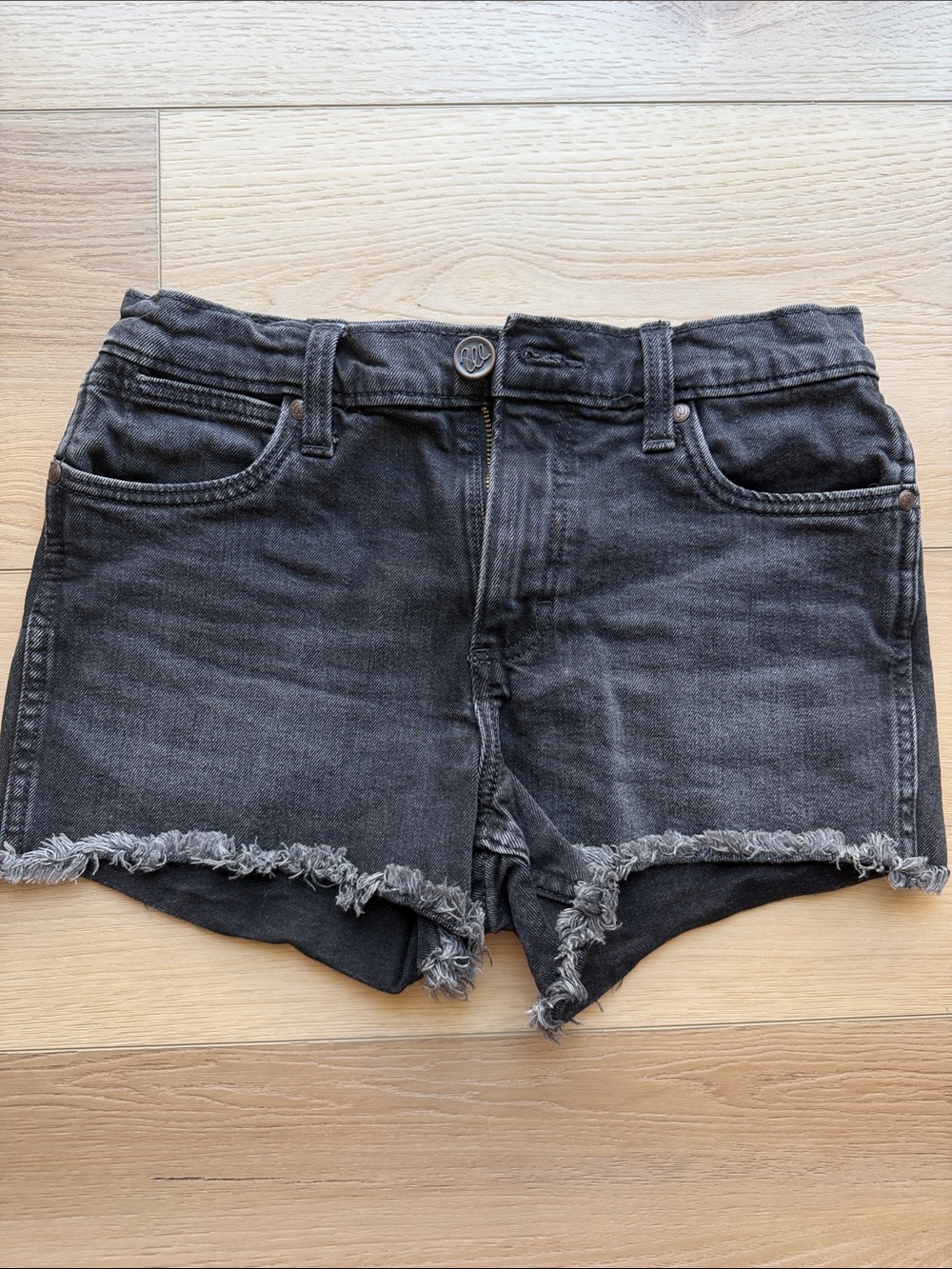 Women's Wrangler Black Frayed Hem Denim Shorts